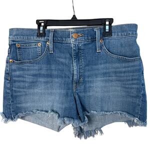 J Crew  Frayed Hem Low-Rise Denim Shorts Size 30 in Elaine Wash (Blue)